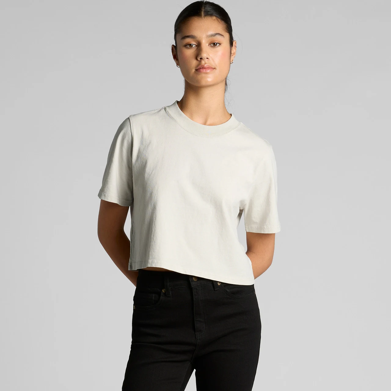 Wo's Heavy Faded Crop Tee - Detail View 7