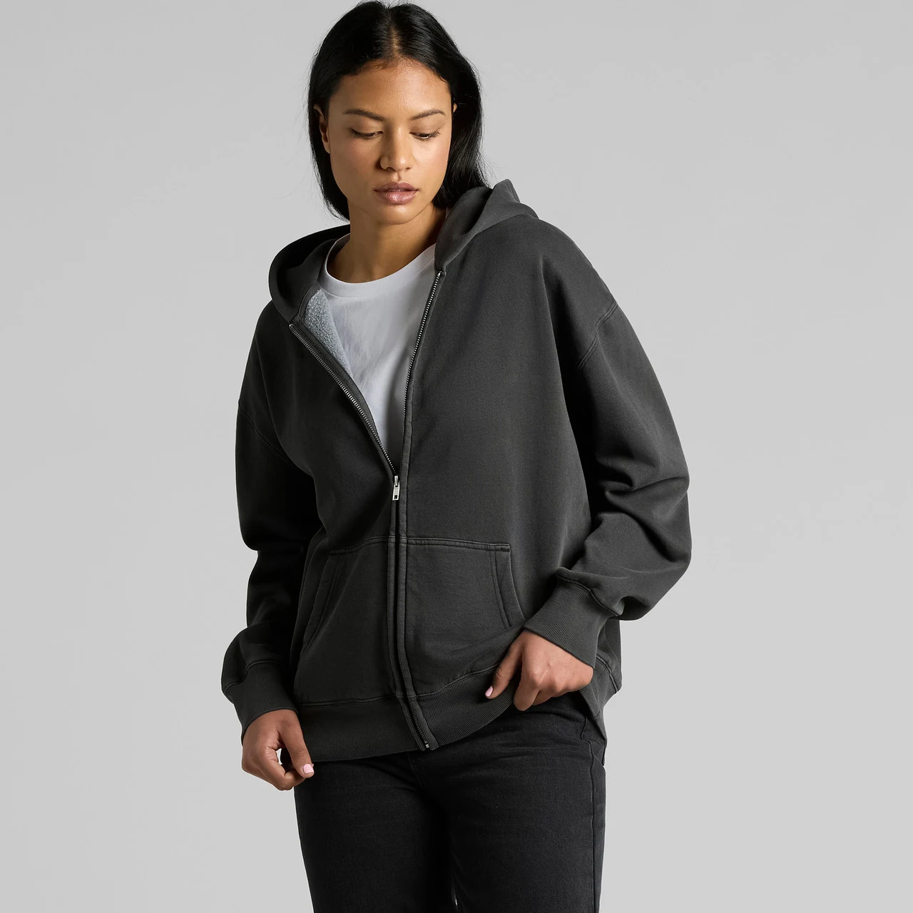 Wo's Relax Faded Zip Hood - Detail View 7