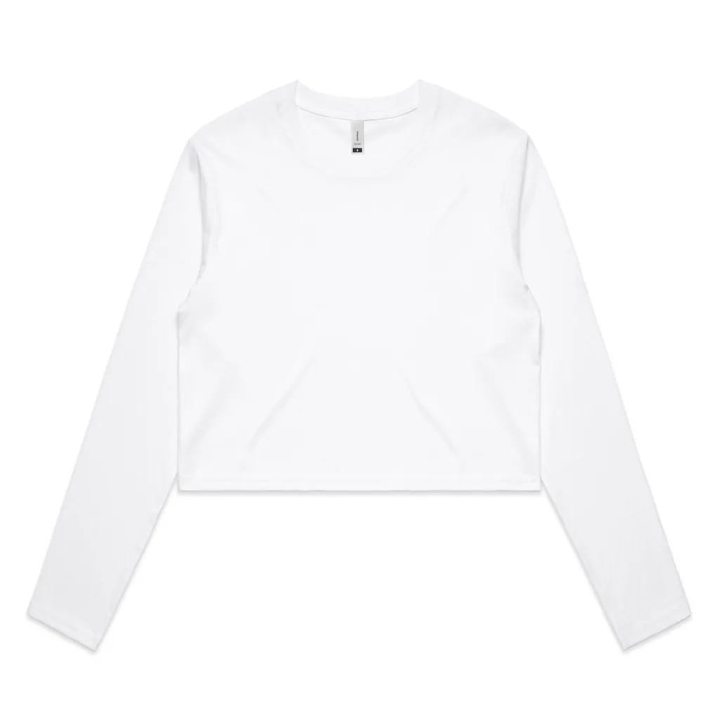 Custom-print long sleeve tee blank — Women's Crop L/S Tee, AS Colour style 4058