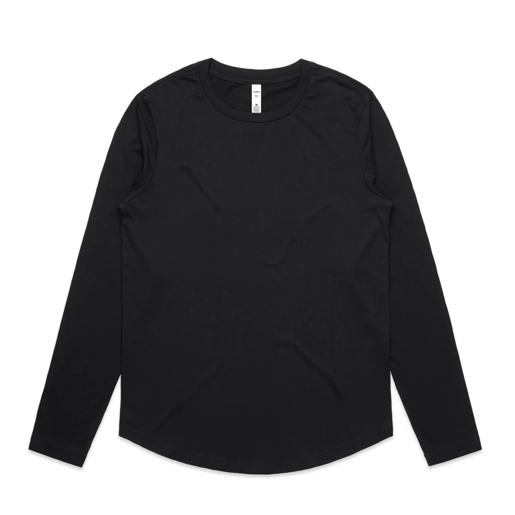 Custom-print long sleeve tee blank — Women's Maple Curve L/S Tee, AS Colour style 4021