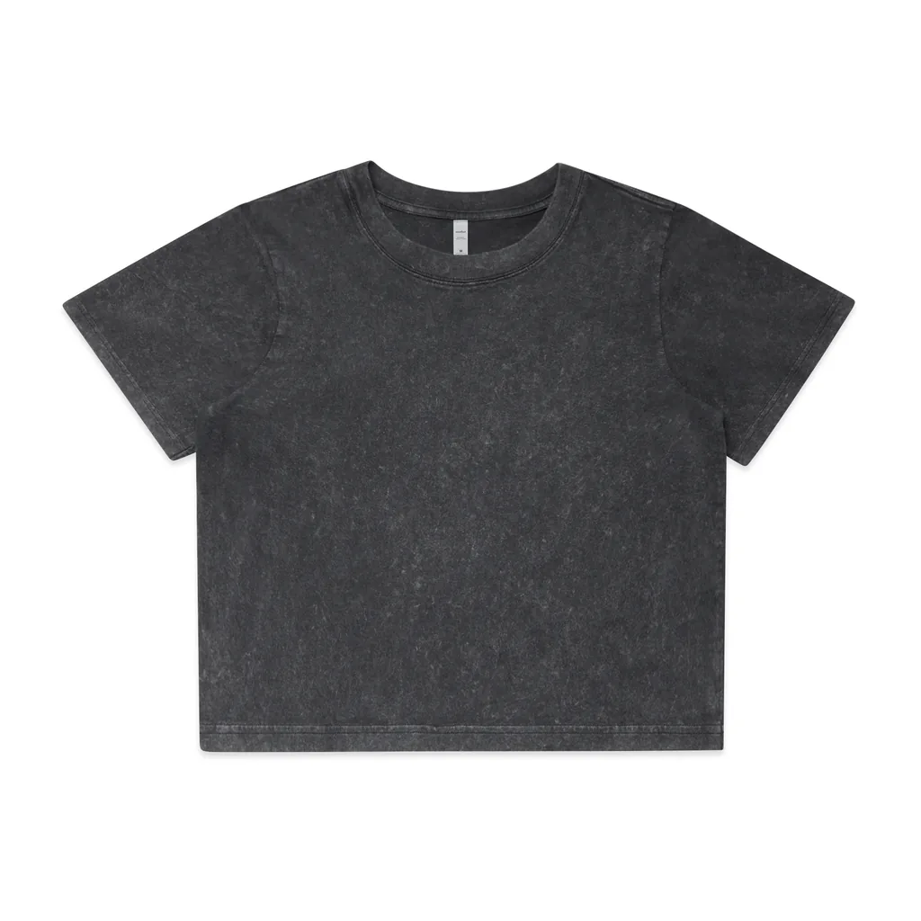Custom-print t-shirt blank — Women's Stone Wash Heavy Crop, AS Colour style 4086