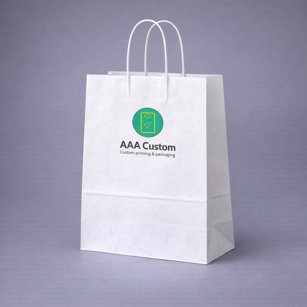 Takeout White Paper Bags