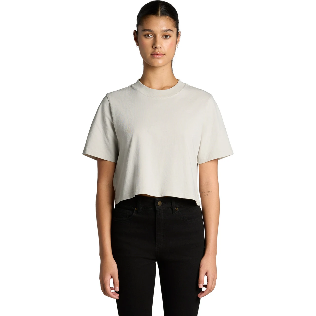 Wo's Heavy Faded Crop Tee - Detail View
