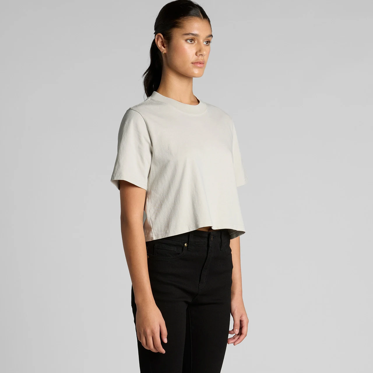 Wo's Heavy Faded Crop Tee - Detail View