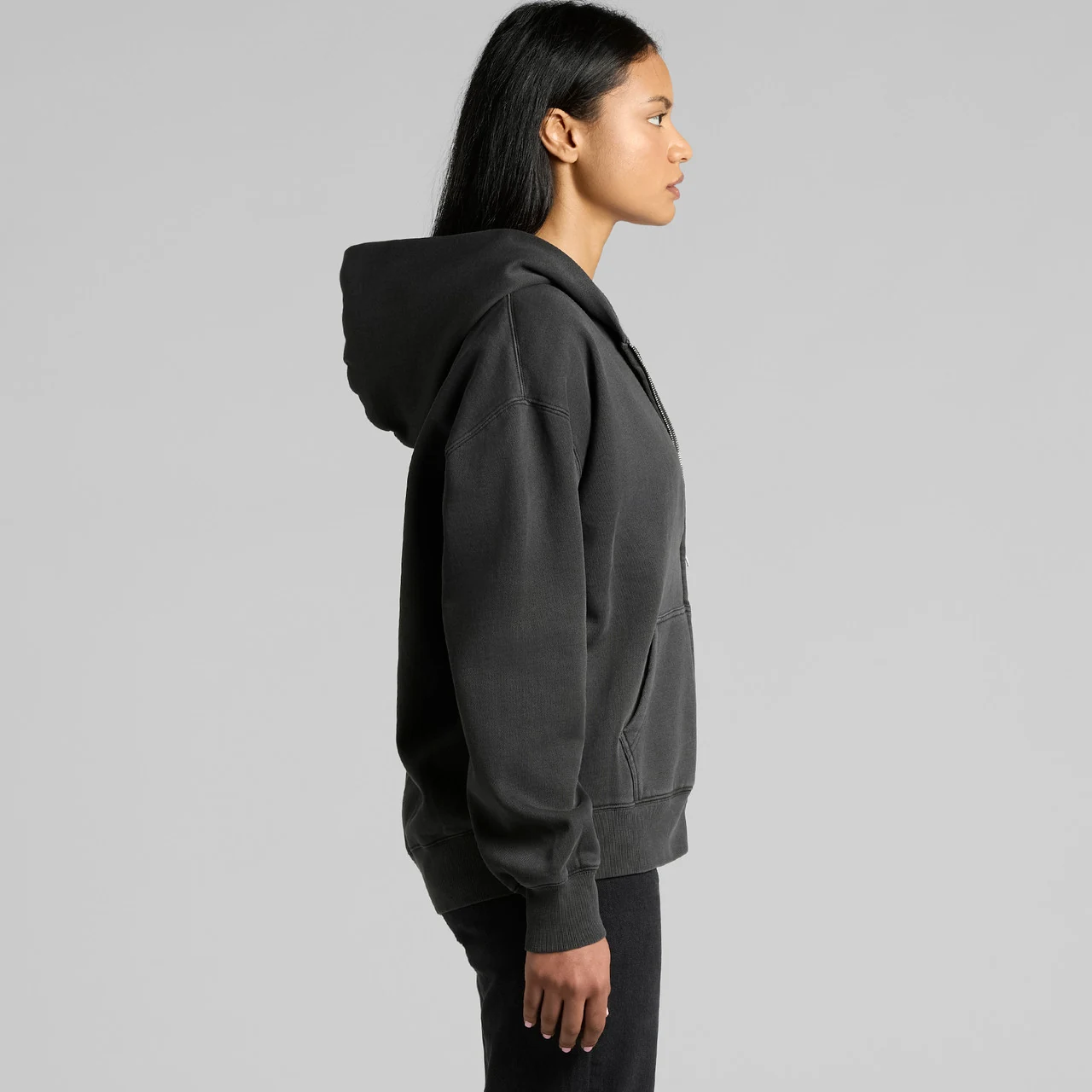 Wo's Relax Faded Zip Hood - Detail View